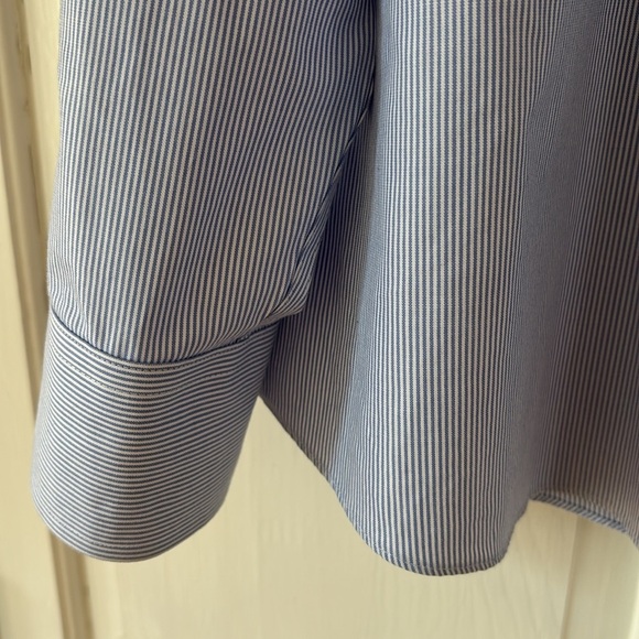 UnTUCKit Men’s Size XXL Wrinkle-Free Bordeaux Shirt Blue & White Stripe XX Large - Picture 3 of 12